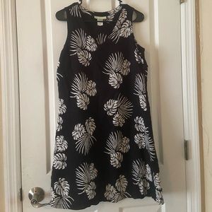 Black Flowy Tropical Monstera Dress